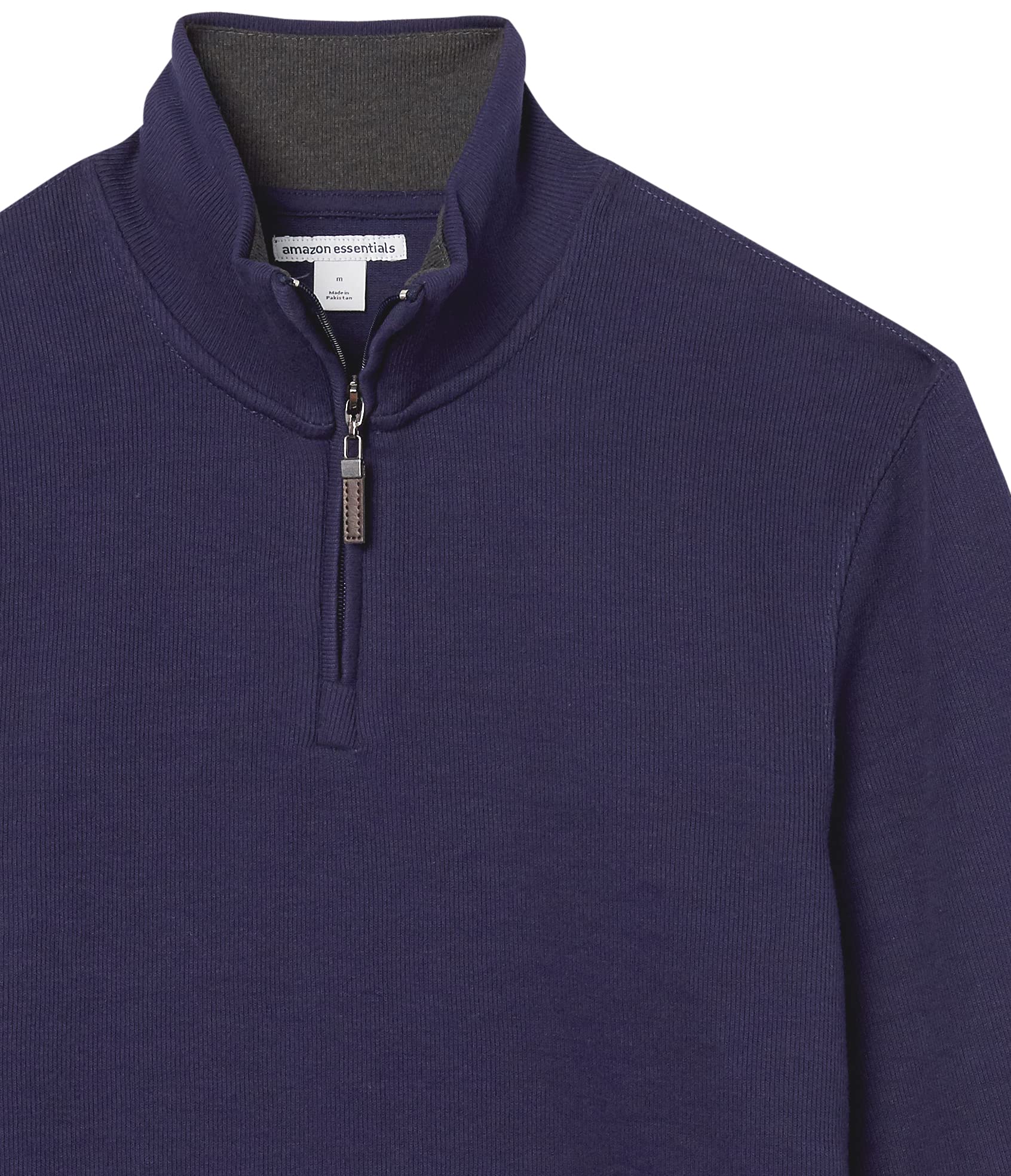 Amazon Essentials Maglione a Coste Francesi con Zip Corta Uomo