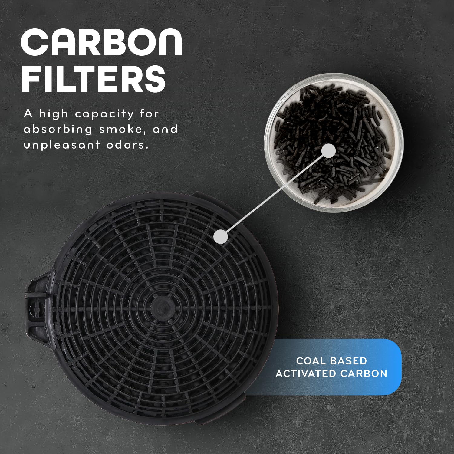 DUE Filtri Cappa Cucina Carbonio Ricircolo Per CARBFILT4 ART8002 - Foto 8