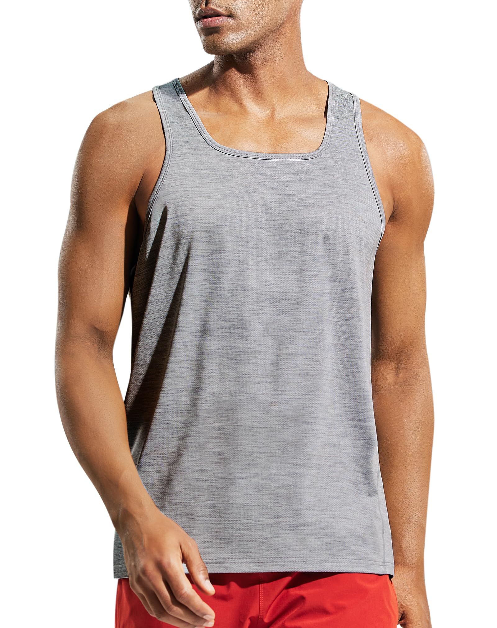 MIER Men's Sleeveless Workout Shirts Quick Dry Swim Athletic Gym Running Muscle Beach Tank Tops for Men