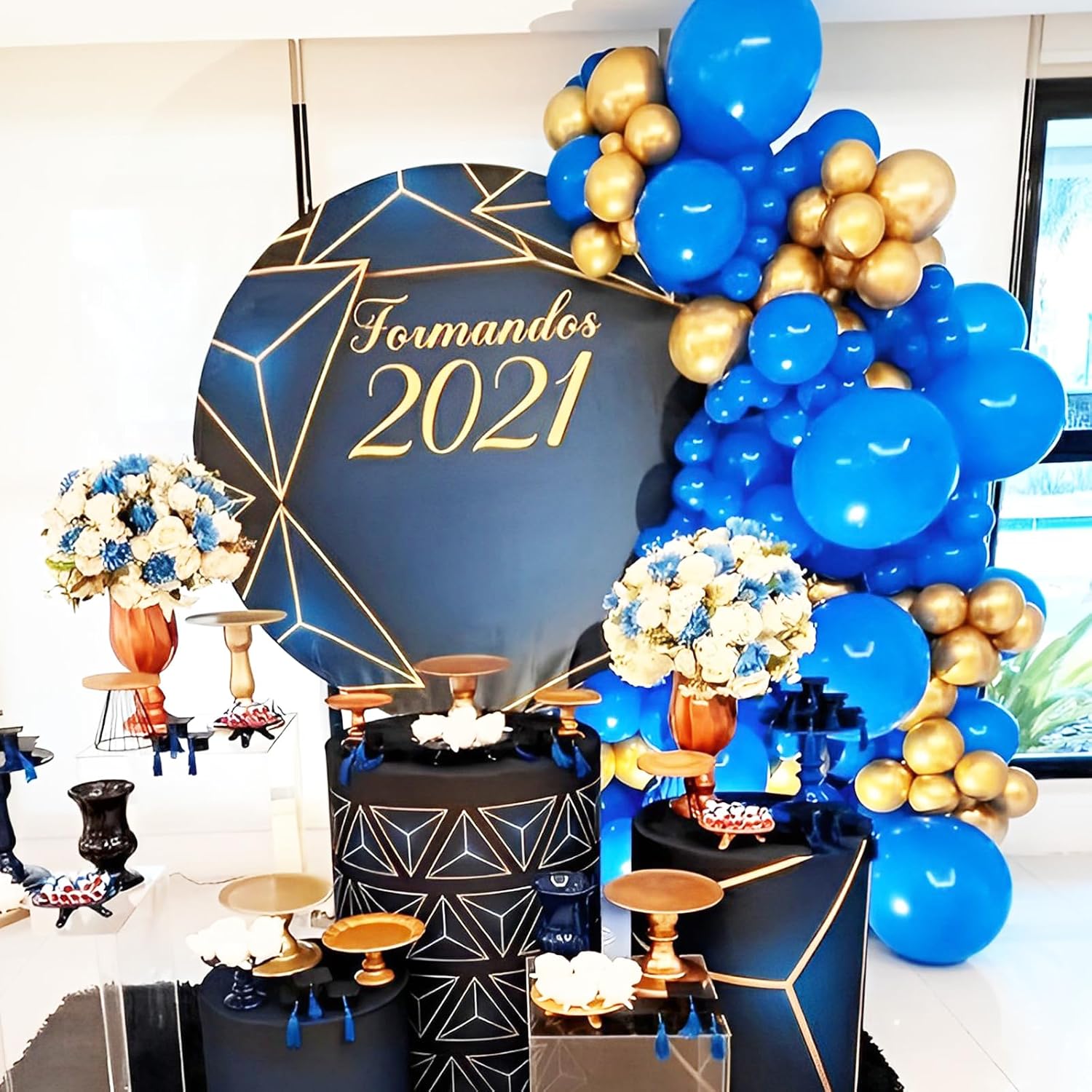 90pack Royal Blue Balloons Different Size 18/12/10/5 Inch Blue Balloon Garland Arch Kit for Graduation, Wedding, Birthday, New Year, Baby Shower, Baseball, Nautical Party Decorations - Image 7