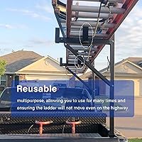 Vista 6 de Correas de amarre para escalera, correa de escalera reutilizable, correa de almacenamiento ajustable multiusos con gancho y bucle de nailon, correas
