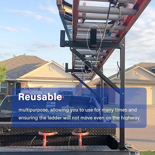 Miniatura 6 de Correas de amarre para escaleras, correa de escalera reutilizable, correa de almacenamiento ajustable multiusos con gancho y bucle de nailon,