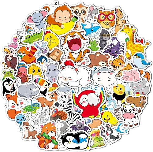 Calcomanías de animales, 999 unidades, calcomanías coloridas impermeables para regalo de fiesta, botella de agua, álbum de recortes, laptop,
