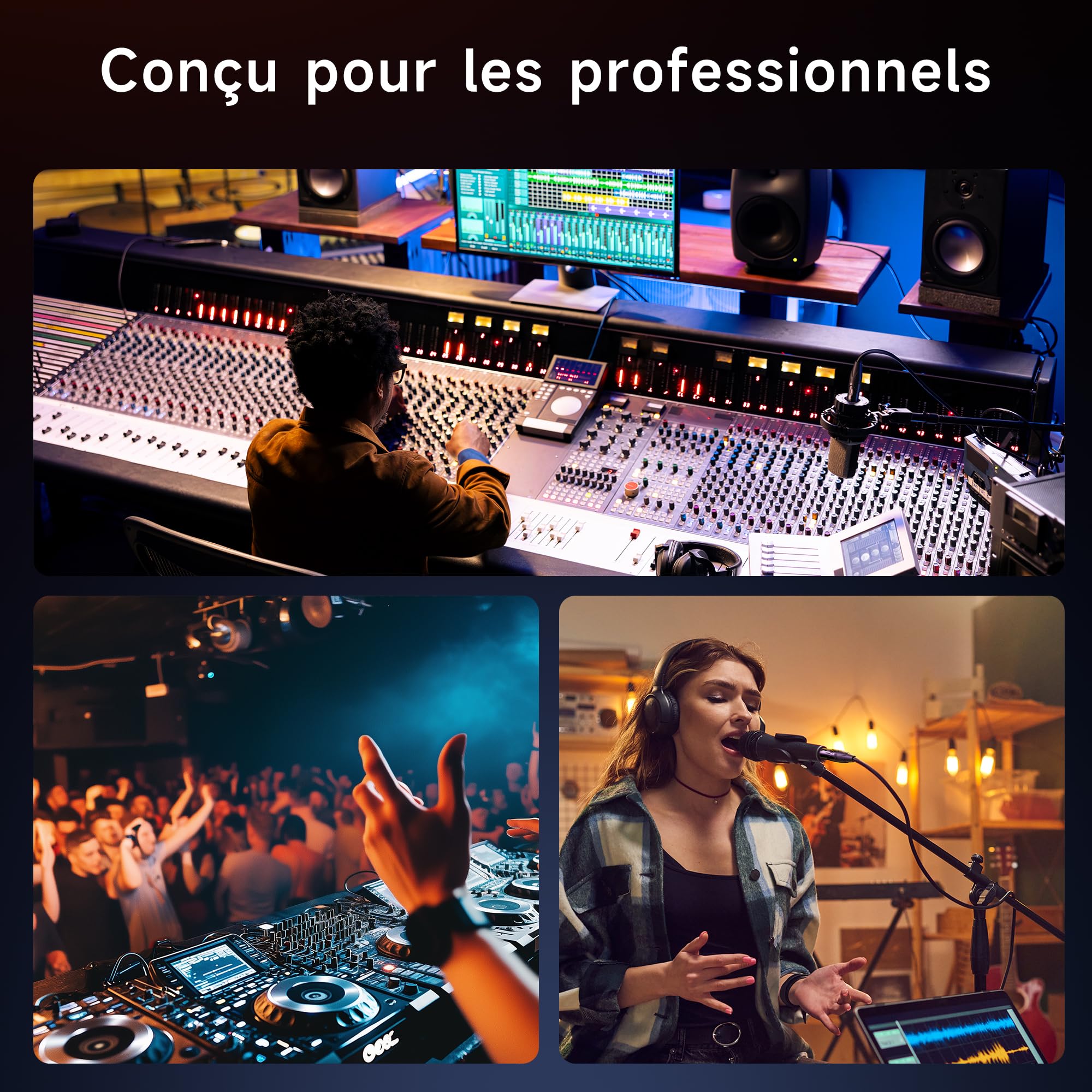 Cable Matters Câble Répartiteur XLR Symétrique, Câble en Y XLR Mâle, 1m | Câble XLR en Y, répartiteur de microphone 1 mâle vers 2 prises femelles, répartiteur de microphone