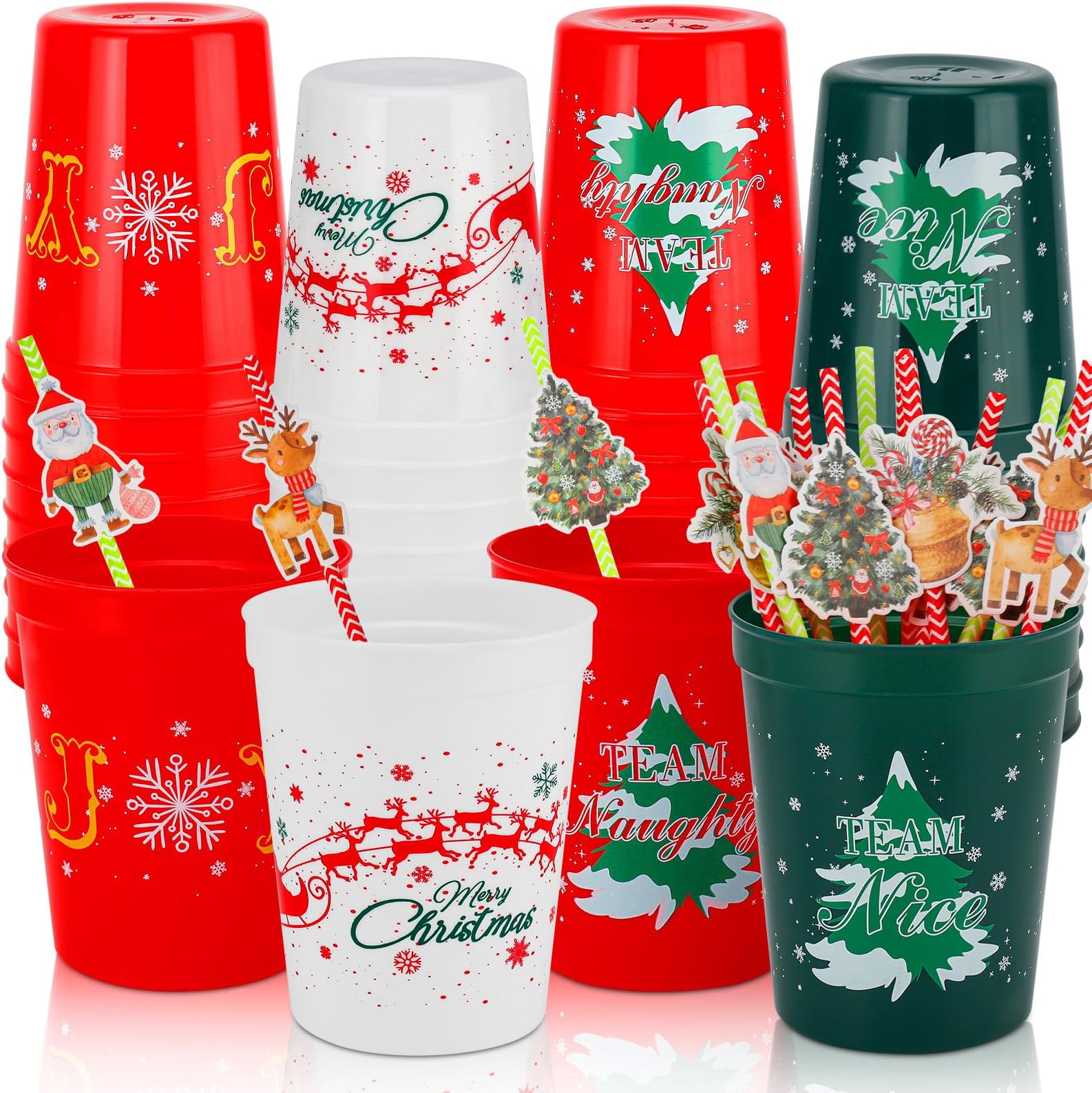 Amazon.com: xo, Fetti Christmas Decorations Cups - 30 count, 12 oz ...
