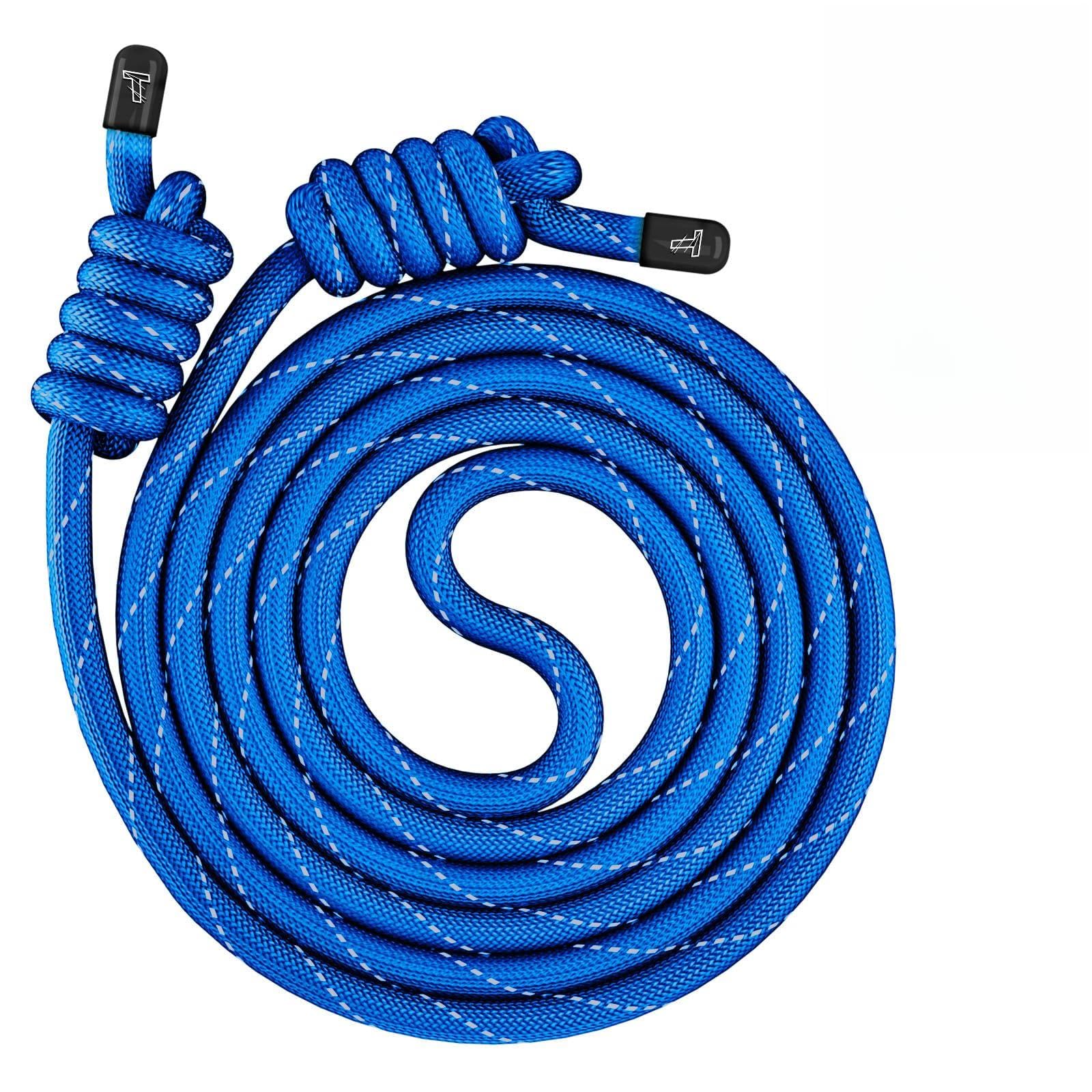 Flow Rope Exercise Jump Rope For Fitness, Working Out, Flow with 9 Ft Adjustable Double Woven Workout Rope For Men, Women, Beginners' Training – Indoor & Outdoor Cardio
