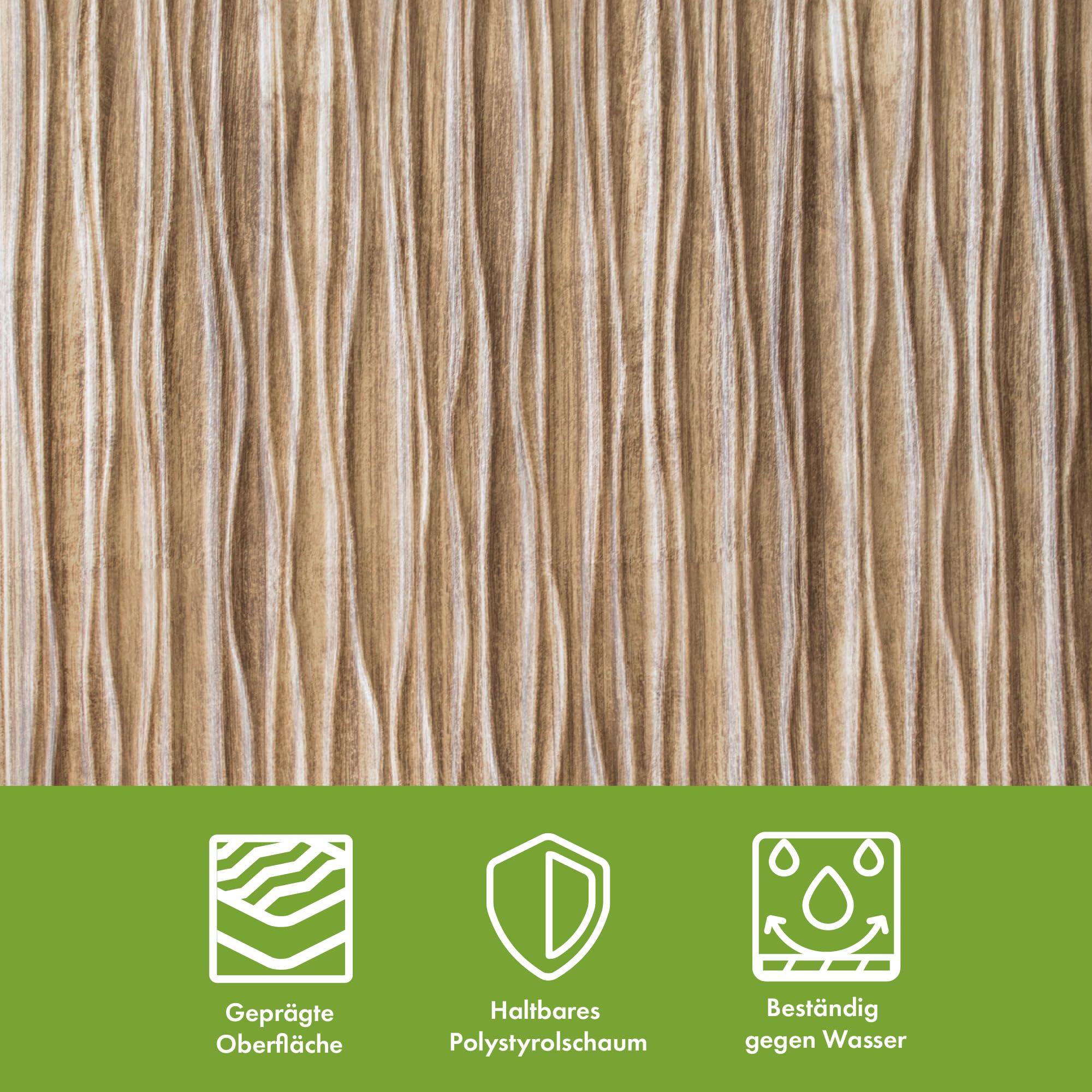 Grace Baltic Panneaux muraux 3D de qualité supérieure - Revêtement mural - Revêtement en PVC - Décoration murale - Autocollants muraux élastiques de 1 mm d'épaisseur (‎Arbre À Cendres)