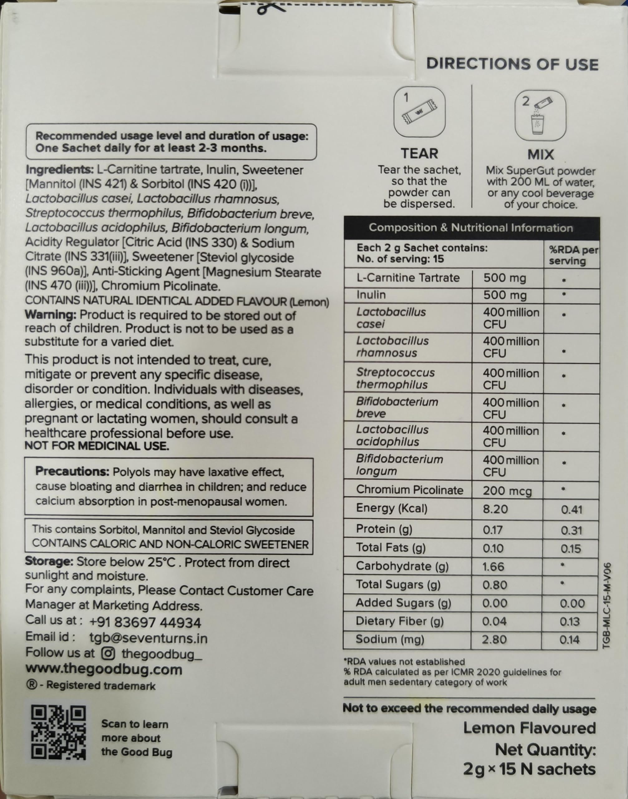 The Good Bug Metabolically Lean: SuperGut Powder | Weight Loss For Women & Men | Boost GLP-1 | Probiotics + L-Carnitine | Boost Metabolism & Reduces Cravings Naturally | 45Days Pack — Amazon image 5