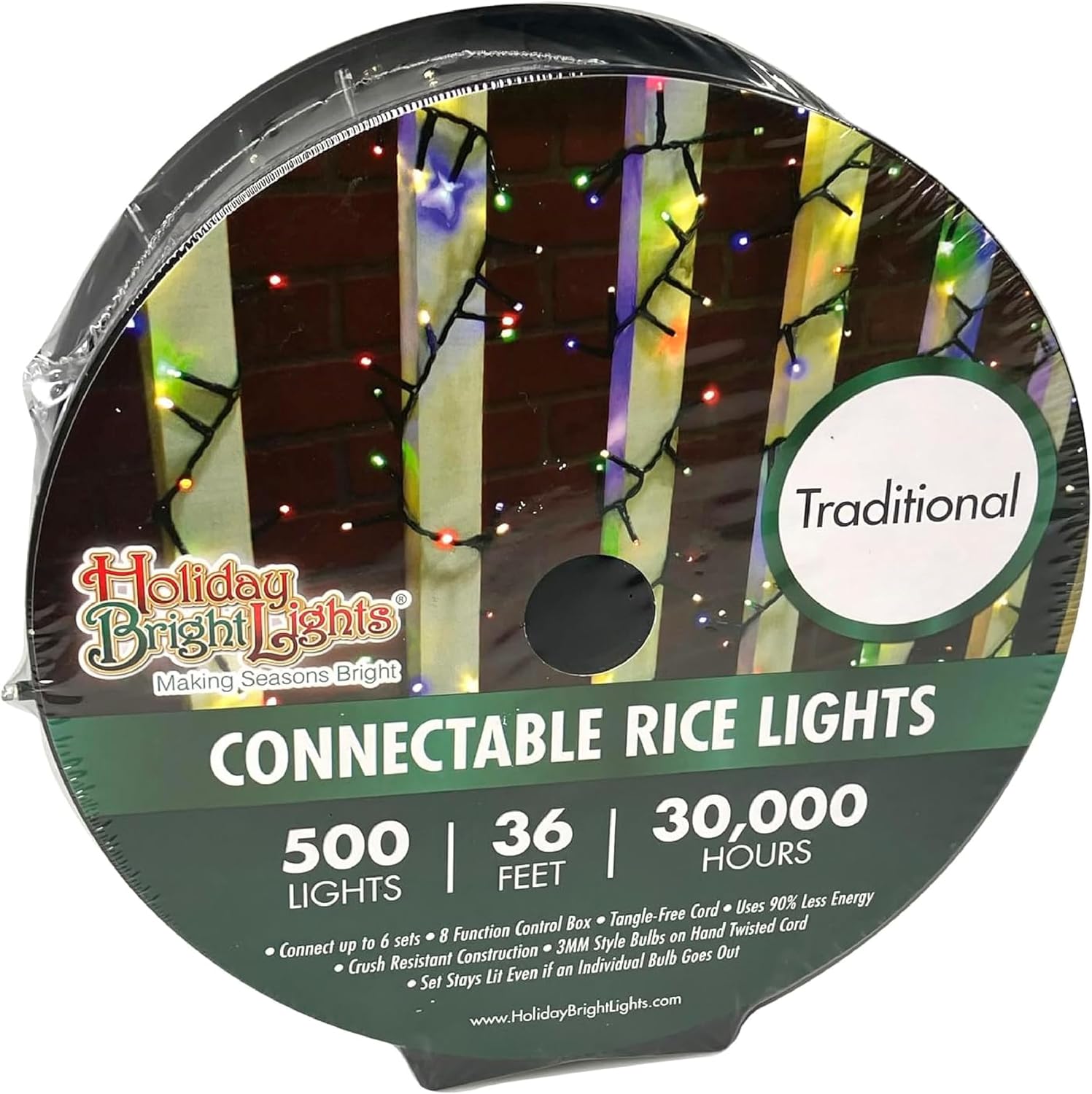 Holiday Bright Lights 36' 500 Twinkling Rice Light Connectable - Traditional