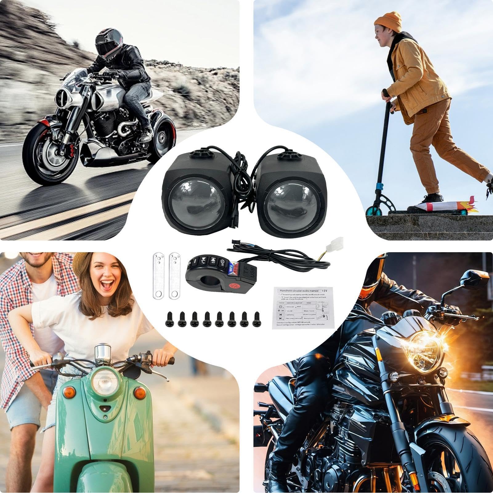 Motocyklowy system stereo, system dźwiękowy motocykla, wzmacniacz radiowy