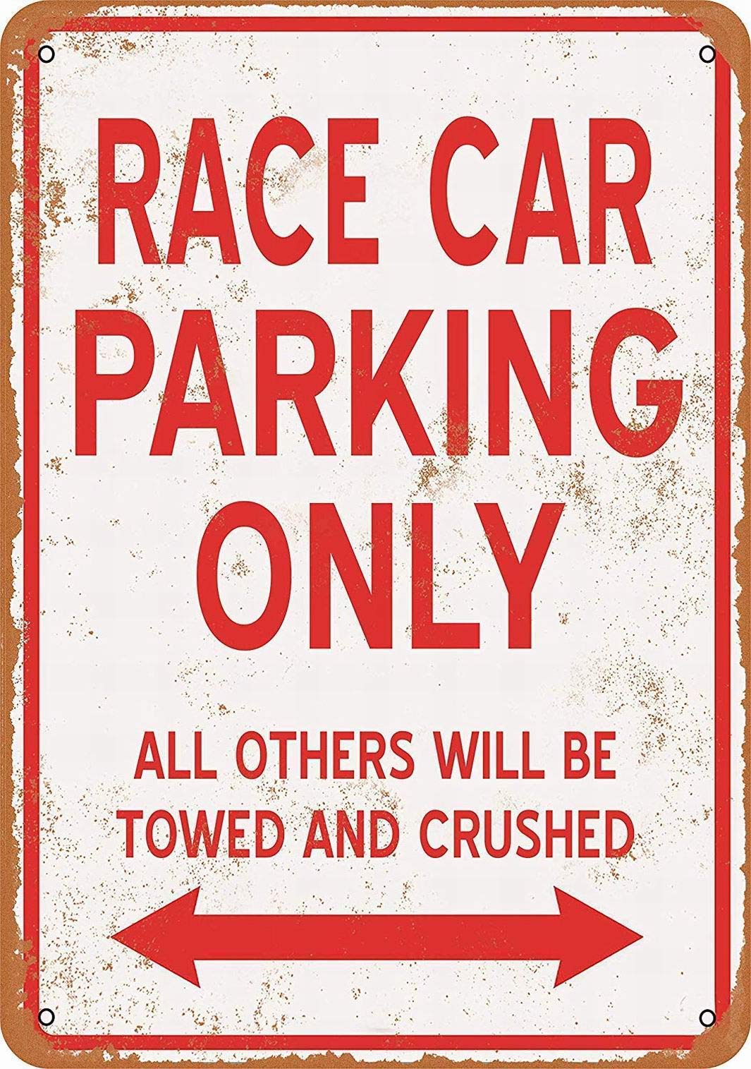 Saraheve Retro Metal Sign 12 x 8 Inches - Race CAR Parking ONLY - Vintage Wall Decor Home Decor