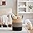 VIPOSCO Tall Laundry Basket, Large Dirty Clothes Hamper with Leather Handle, Woven Rope Storage Basket for Blanket, Toy In Living Room, Bathroom, Bedroom - 53L Brown & Black