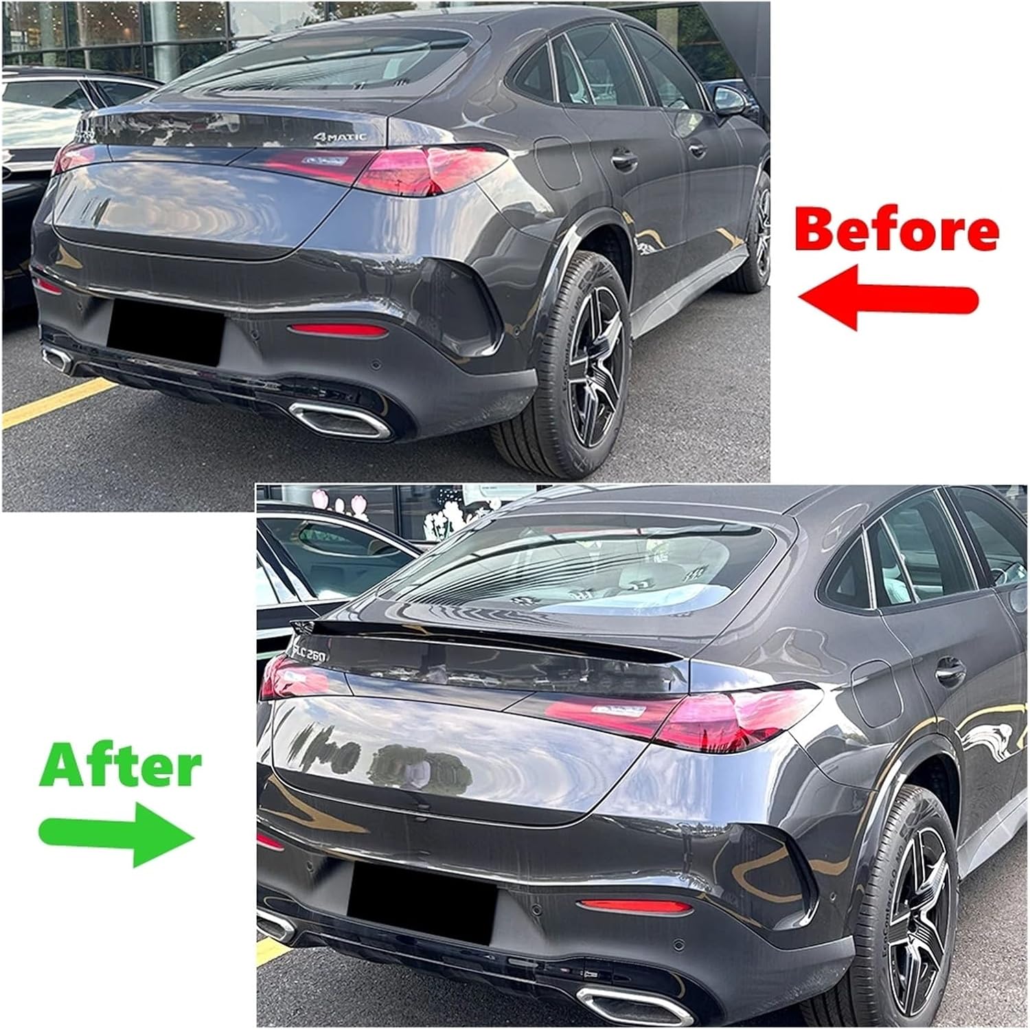 Car Rear Roof Trunk Spoiler Rear Wing Lip Trim Styling Body Kit Compatible with Mercedes Benz GLC Coupe C254 GLC300 400 AMG 2023 2024(Glossy Black)