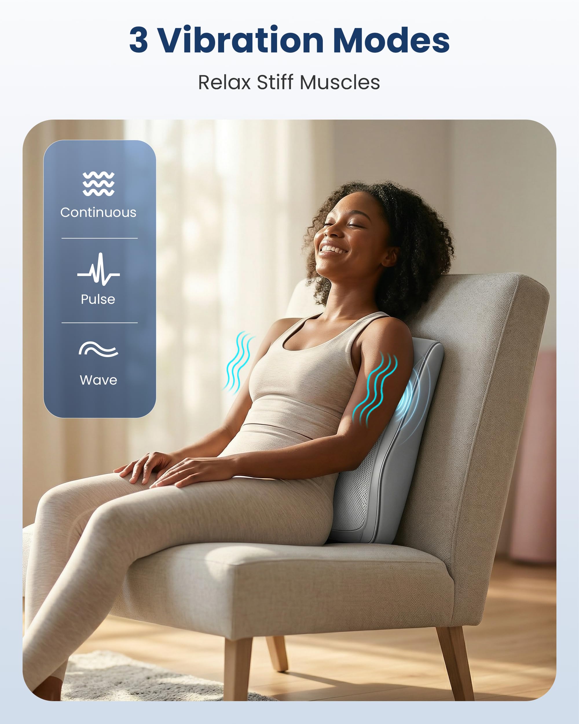 COMFIER Shiatsu Nackenmassagegerät mit Wärme und Vibration，Massagekissen für Nacken, Schulter und Rücken, Verwendung im Home Office, Geschenke für Frauen Männer Papa Mama