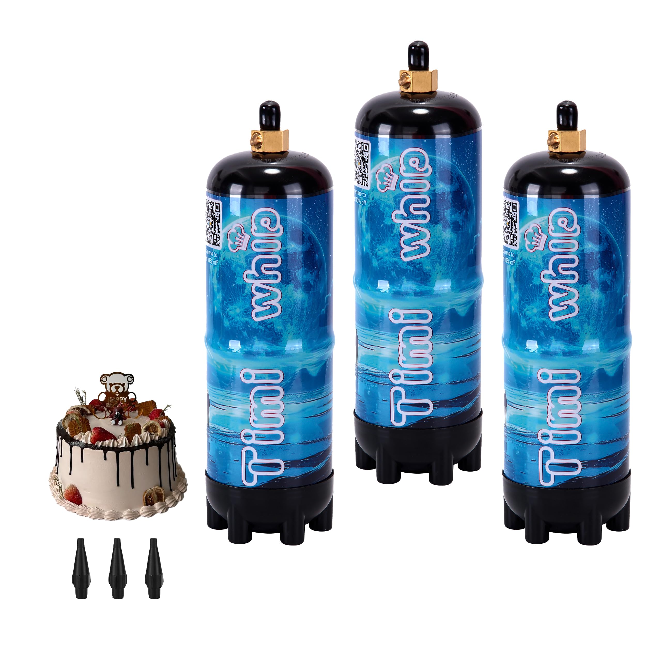 Whipped Cream Charger 640g 1.1L Nitrous Oxide Tank Whippets Nitrous Tank for colourless Whip Cream Charger 3-pack