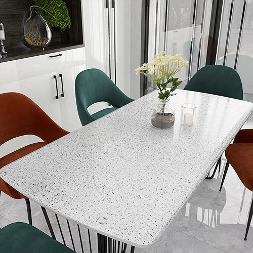 Miniatura 6 de VEELIKE Papel de contacto de granito de 15.7''x118'' para encimeras, impermeable, autoadhesivo, papel tapiz de granito blanco, despegar y pegar para