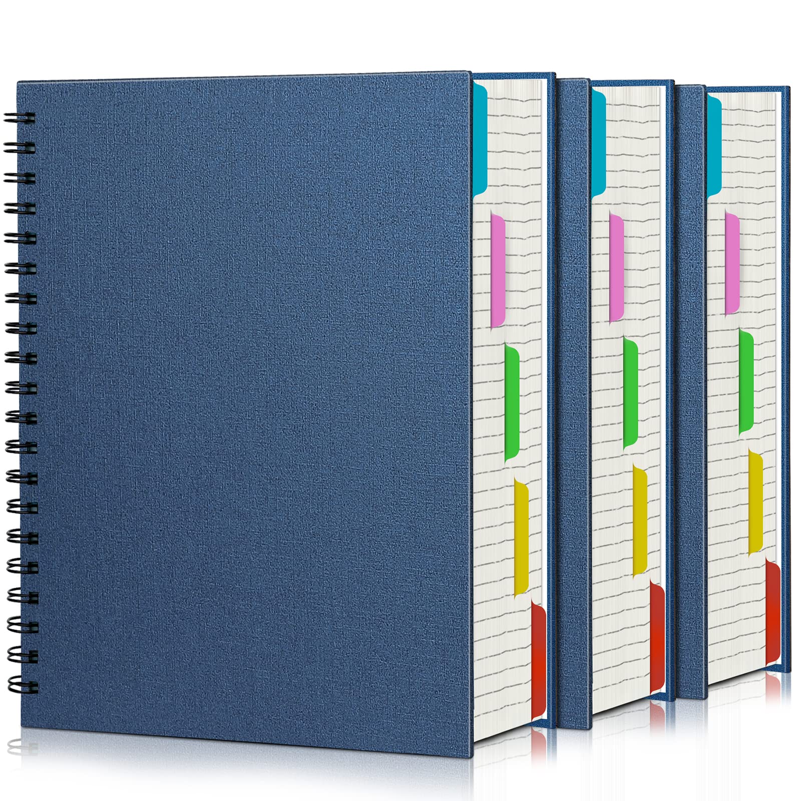 EUSOAR Quaderno a spirale, 3 pezzi B5 18,5 x 25,9 cm, 5 soggetti a righe universitarie, 100 g/m², 120 fogli/240 pagine di carta a righe, per scuola, forniture per la casa, ufficio e affari, blu reale