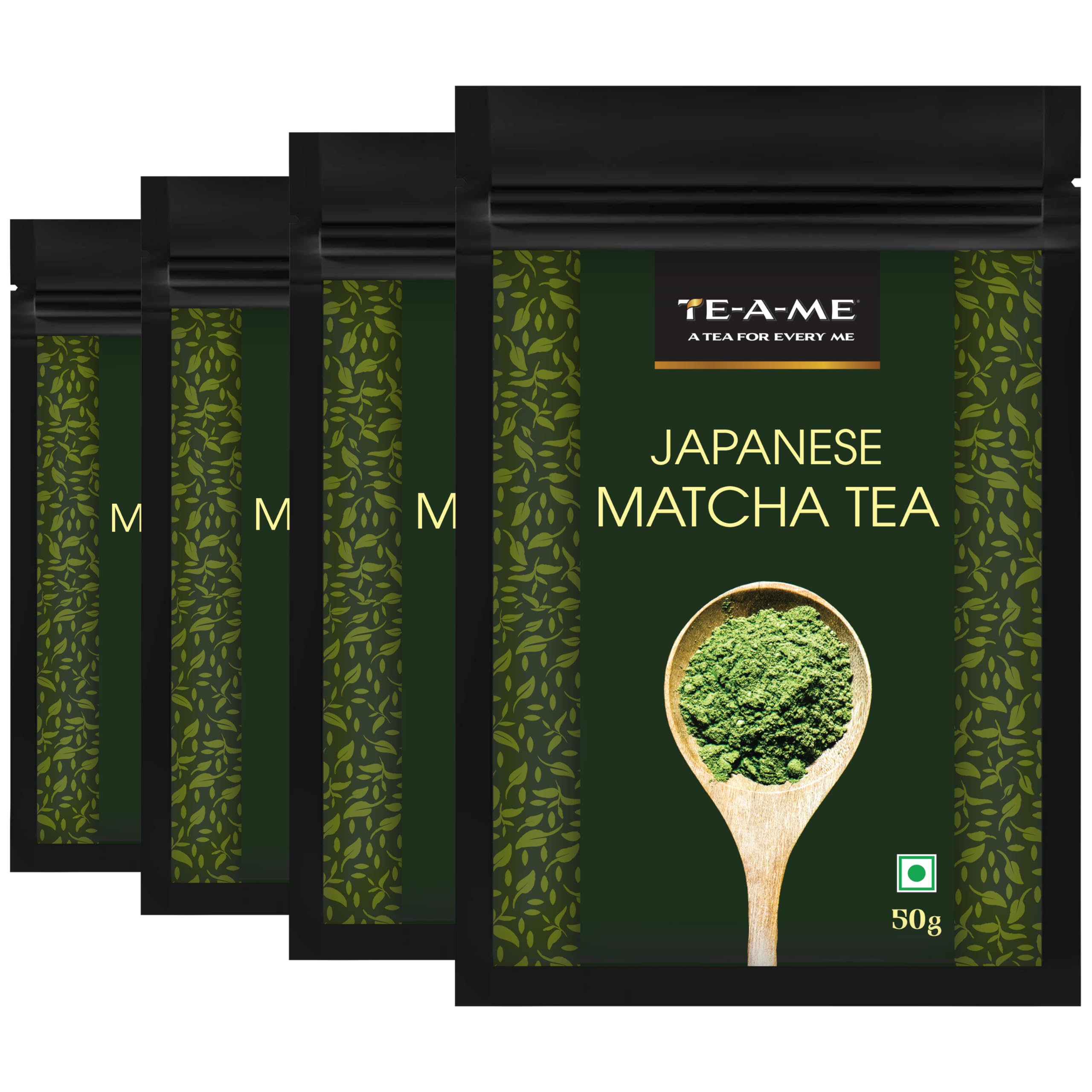 TE-A-ME Matcha Tea Powder, 200g (132 Servings) | Japanese Matcha Tea | 50g - Pack of 4 | Pure Japanese Matcha Green Tea Powder