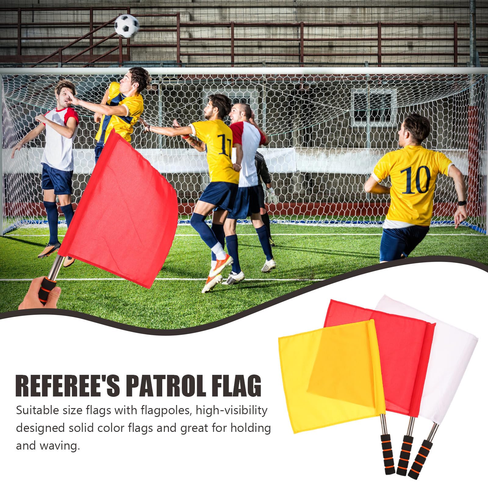 UPKOCH 3Pcs Bandiera Arbitro Bandiera Rossa Calcio Rosso Compleanno Assistente Arbitro Bandiere Rugby Bandiere Guardalinee Bandiere di Segnale Sventolando Bandiera per La Partita di