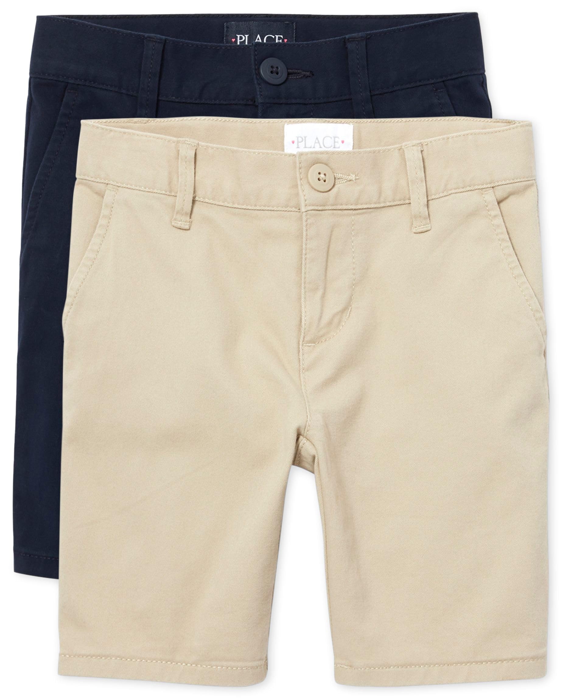 The Children's Place Girls' Uniform Chino Shorts 2-Pack Multi Clr 8