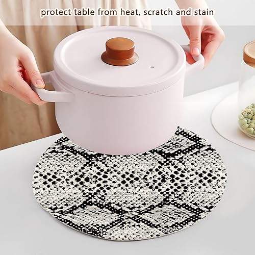 Miniatura 5 de Tapete grande con textura de piel de serpiente, resistente al calor, para platos calientes, absorbe agua, almohadilla de cocina para ollas