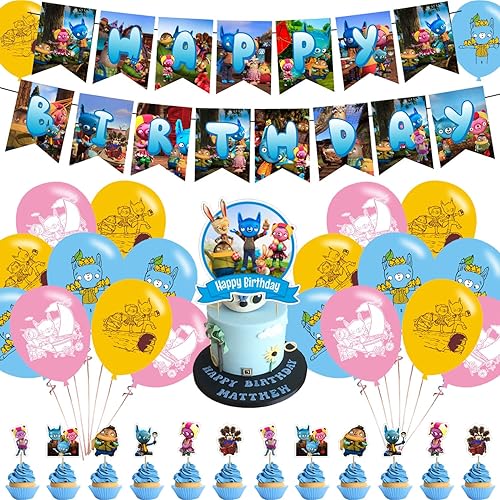 Decoraciones de fiesta de hojas de secadora suministros de fiesta de cumpleaños de hojas de secadora incluye pancarta decoración de pasteles 12