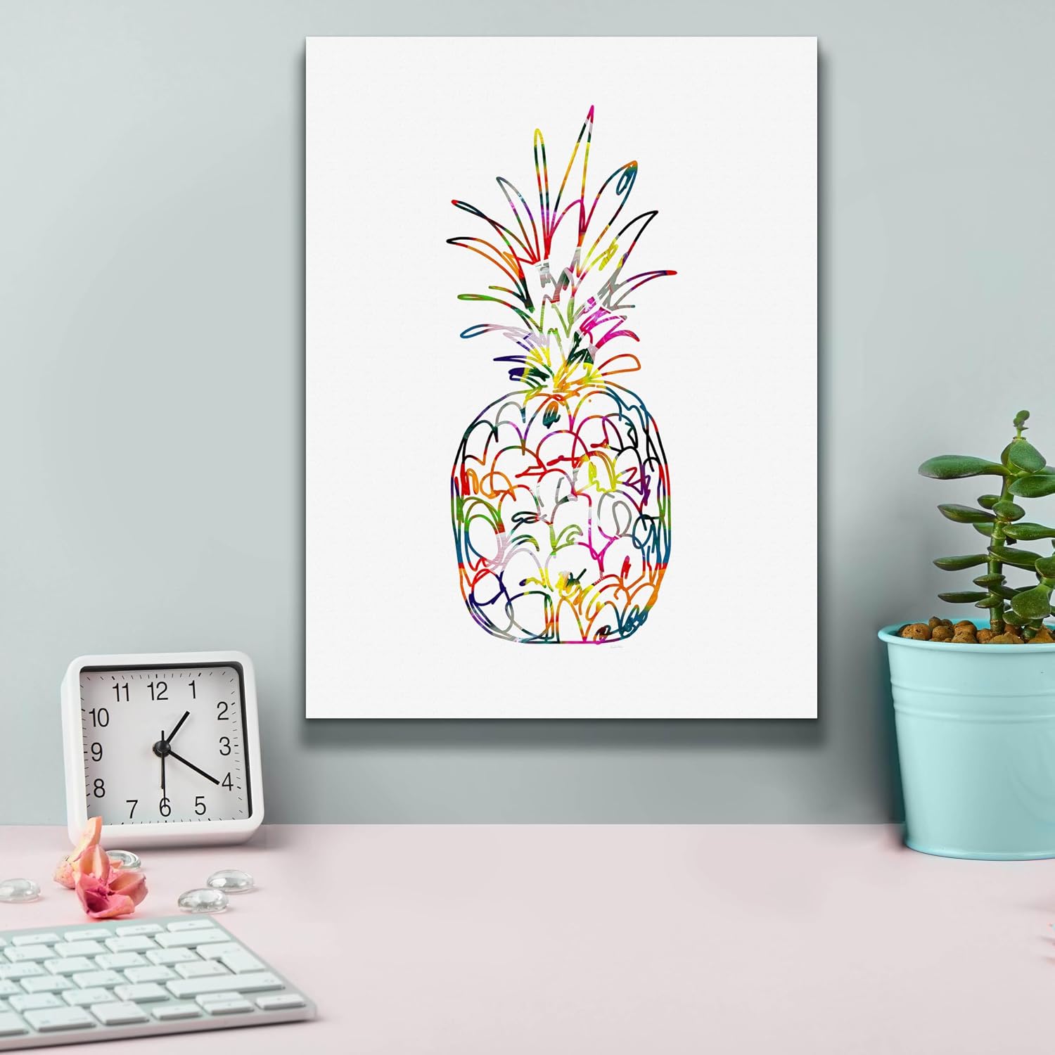 Epic Graffiti 'Electric Pineapple' by Linda Woods, Canvas Wall Art, 12"x16"
