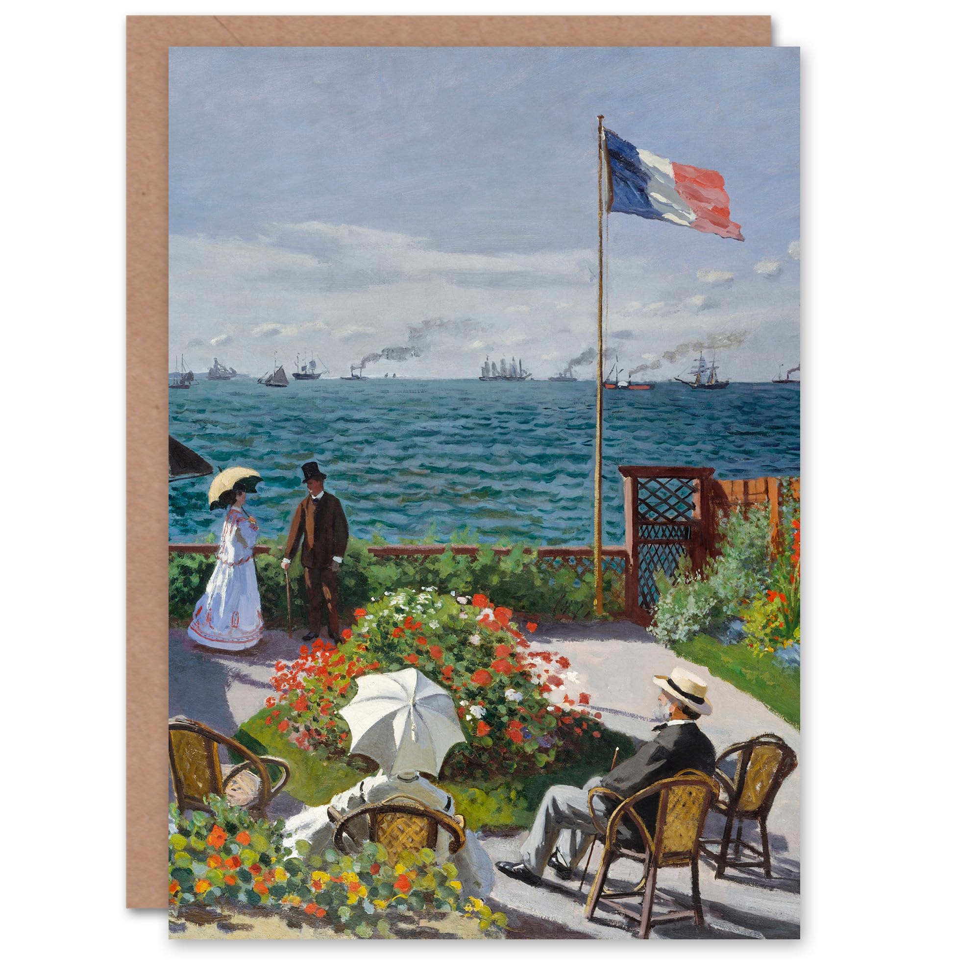 Artery8 Claude Monet Garden at Sainte Adresse Greeting Card