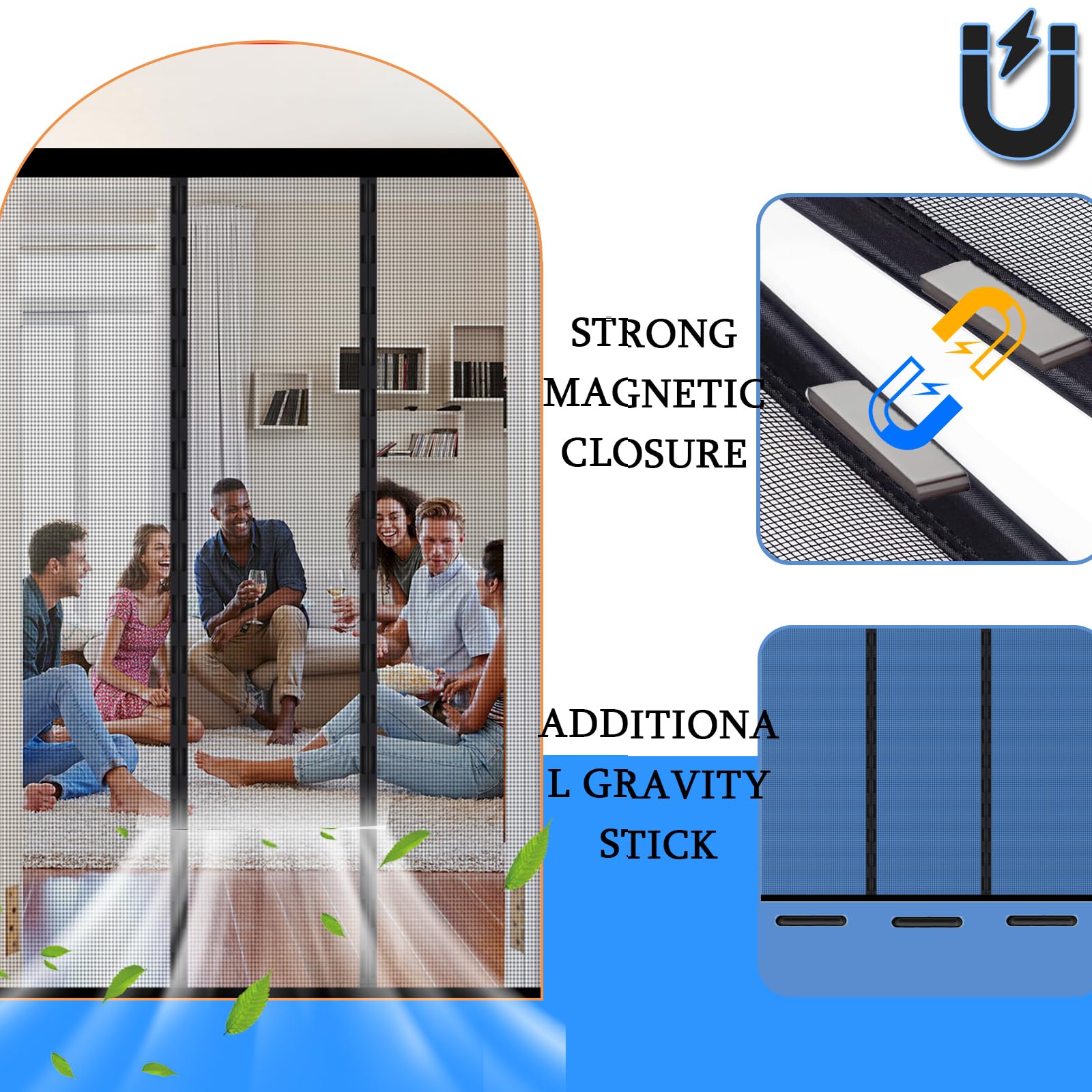 Mosquitera Puerta Magnética Hecha a Medida – Cortina Mosquitera Personalizable para Puertas Exteriores, Balcones y Terrazas – Cierre Automático por Imanes – Protección Total contra Insectos