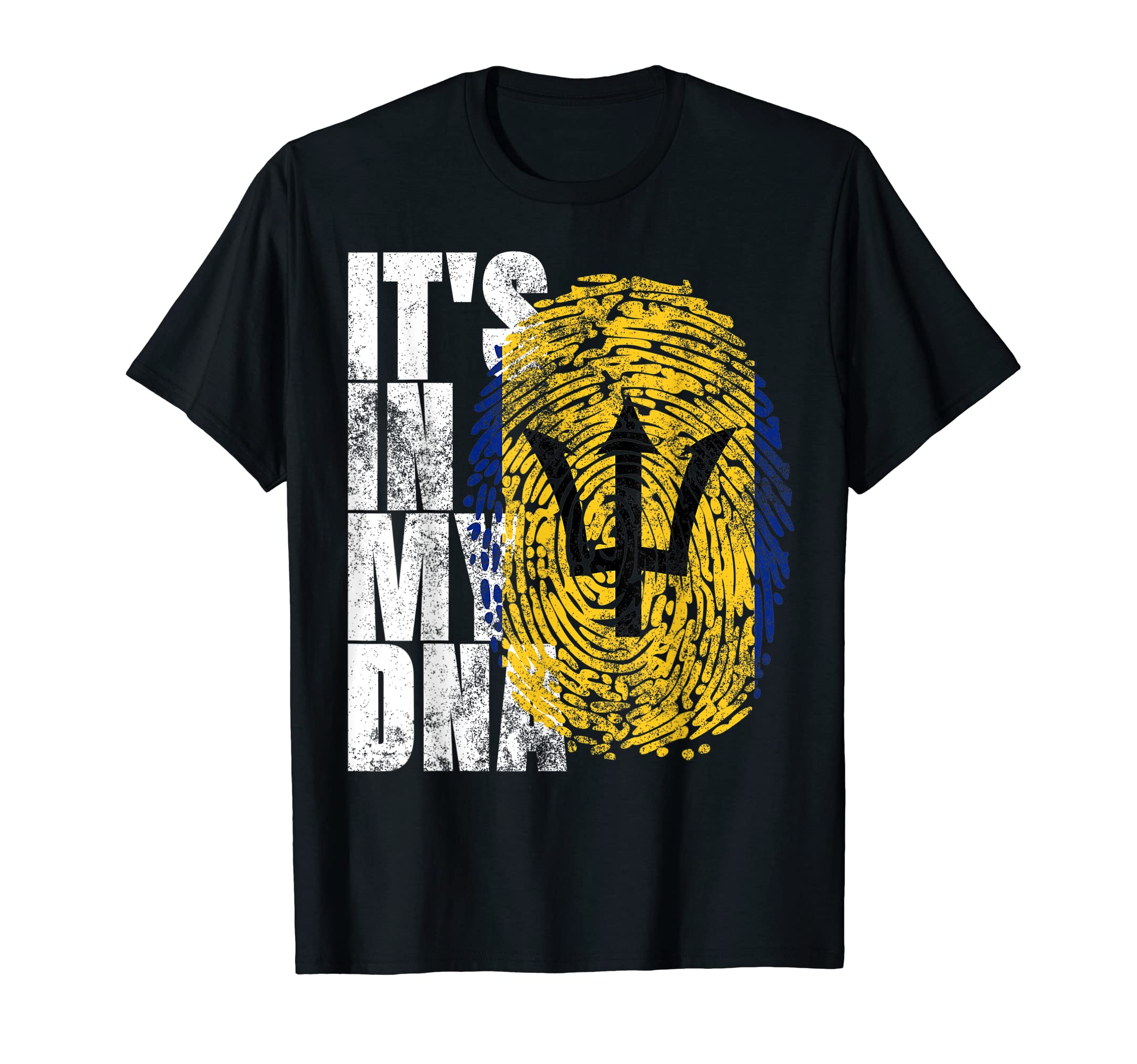 Patriotic Barbadian Apparel Vacation ClothingIt's In My DNA Barbados Gifts Trident Bajan Barbadian Flag T-ShirtOEKO-TEX STANDARD 100