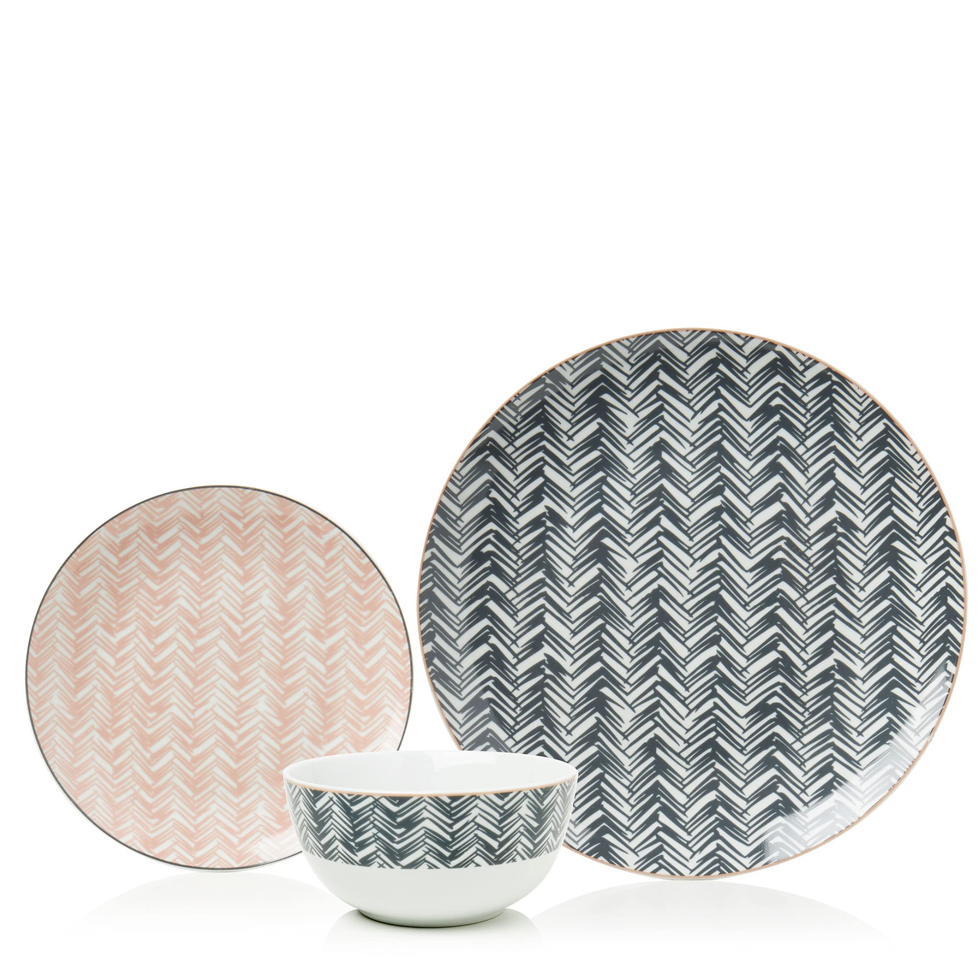 Sabichi Multicolour Mali Decal 12Pc Porcelain Dinner Set
