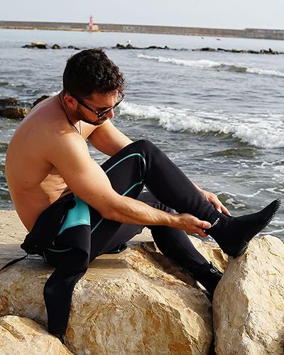 Miniatura 5 de XUKER Botas de buceo de neopreno, zapatos de agua de 0.118 pulgadas y 0.197 pulgadas, con costuras ciegas, botas de neopreno para adultos, hombres y
