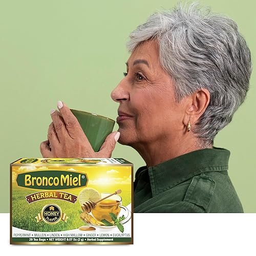 Miniatura 5 de BRONCOMIEL Bolsas de té - Té de hierbas de miel para tos y dolor - Té de eucalipto, jengibre y limón - Sabor dulce a miel - Fácil de preparar -