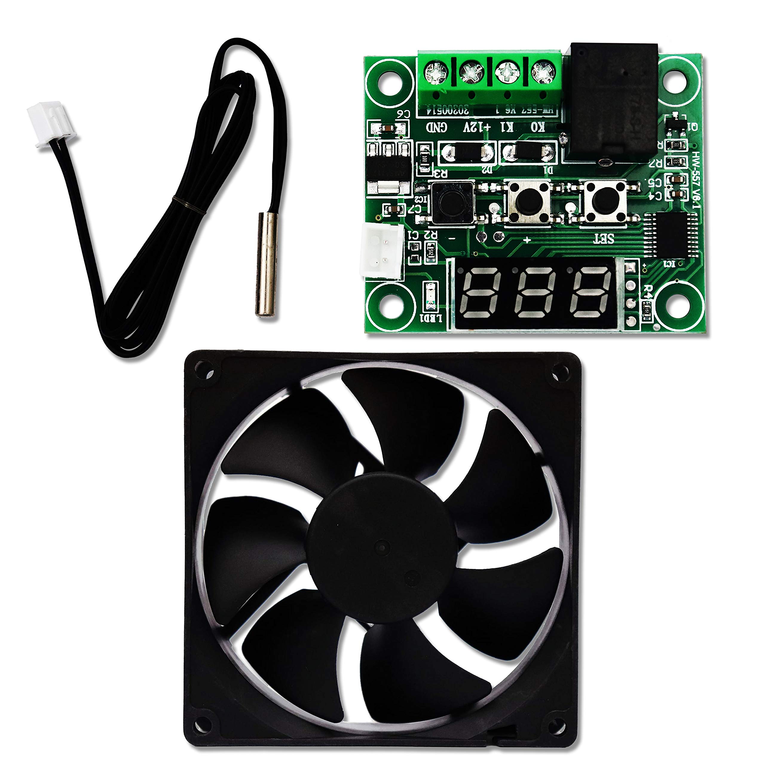 Electronic Spices W1209 12V DC Digital Temperature-50-110°C Controller Board With 3.5inch fan (B08TRCBQYF) Amazon Price History, Amazon Price Tracker