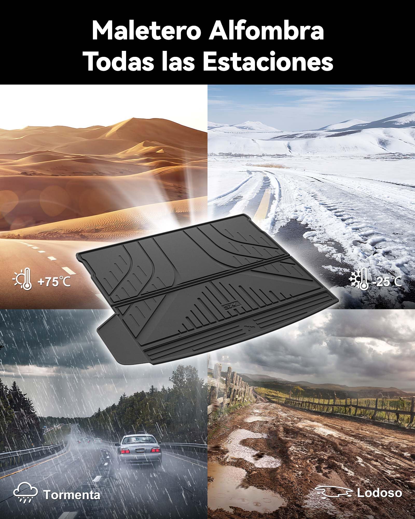 3W Alfombrilla Maletero de 3 Piezas para BMW X3 G45 2025-2026 (No para Hybrid PHEV), Thorex™ Alfombrillas Maletero de Coche para Todo Tipo de Clima para X3 Juego Completo de Maletero, Accesorios