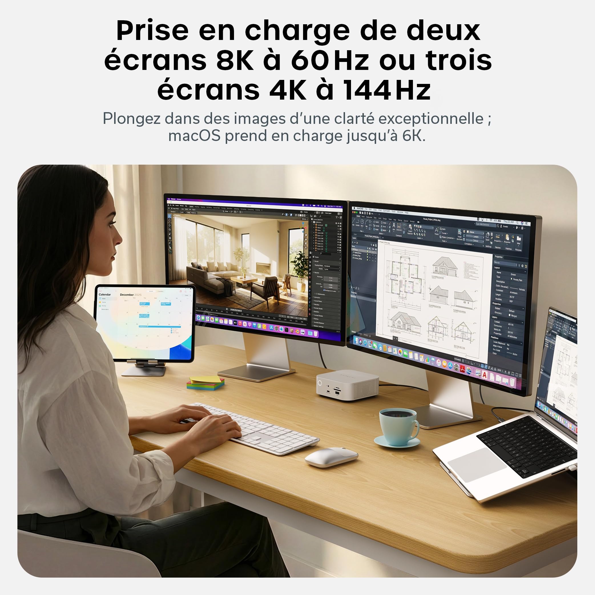 Satechi Câble Thunderbolt 5 Certifié 240W, Données 120Gbps, Double 8K@60Hz, Triple 4K@144Hz, Câble Tressé Thunderbolt 5/4/3 USB-C pour MacBook Air/Pro/Neo, iPhone, PC Portable et Plus