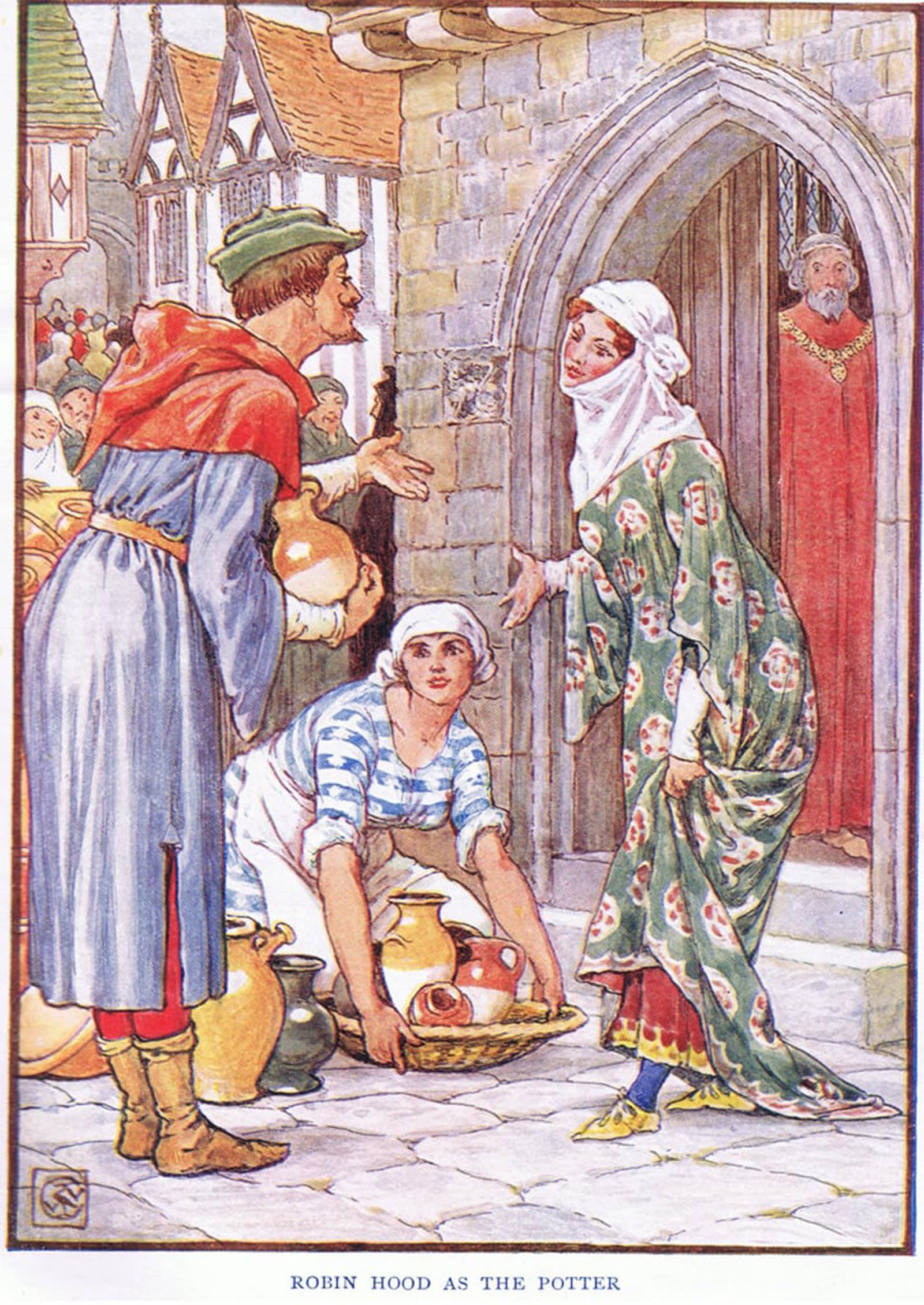 Serendipitp No Frame Vintage Picture Print On Canvas Wall Art Poster Robin Hood As The Potter By Walter Crane Artwork Print Poster For Wall Decor 60X90cm