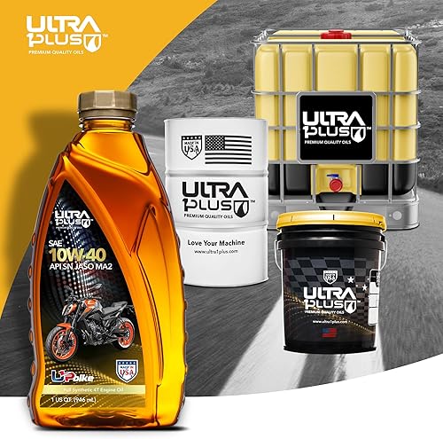 Miniatura 6 de ULTRA 1PLUS 4T 10W-40 Aceite para motocicleta sintético completo API SN JASO MA2 - Aceite de motor 10W-40, 3 cuartos