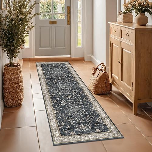 Miniatura 810 de Alfombra Boho Negra para Sala de Estar - Alfombra de Área Lavable de 10x14 Pies, Alfombras de Comedor para Debajo de la Mesa, Alfombra Suave de Pelo