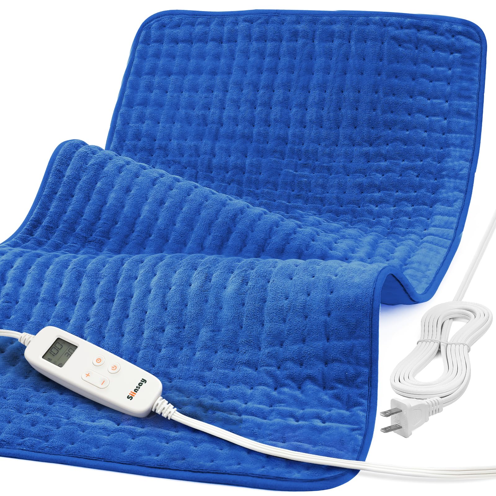 Almohadilla térmica para aliviar el dolor de espalda 33 x 17 XXXL Almohadilla térmica eléctrica para calambres de cuello y hombros con 6 configuraciones InstaHeat Apagado automático Terapia de calor húmedo y seco Lavable a máquina