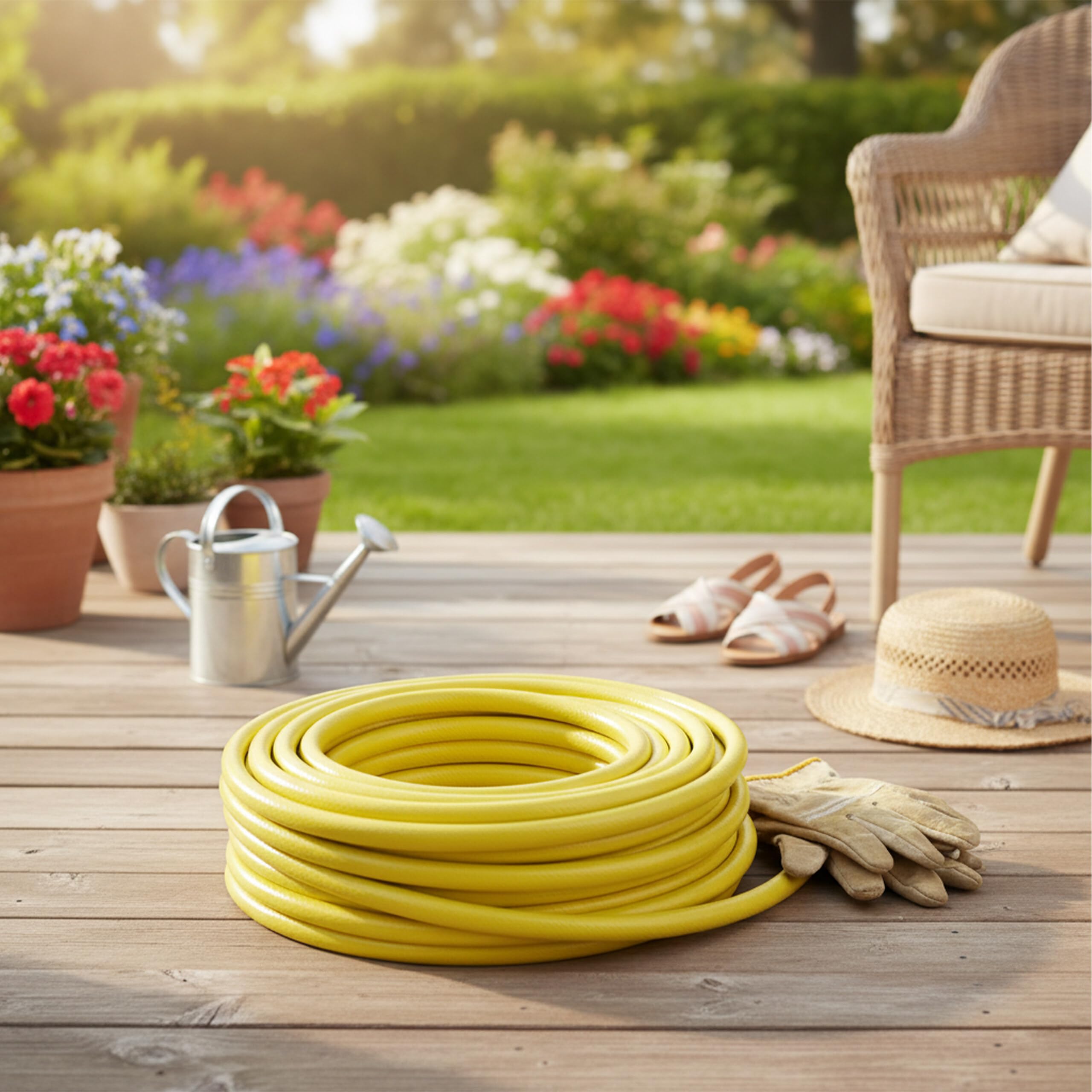 Relaxdays Tubo da Giardino, 50 m, Universale 1/2", Resistente a UV e intemperie, Rinforzato in PP