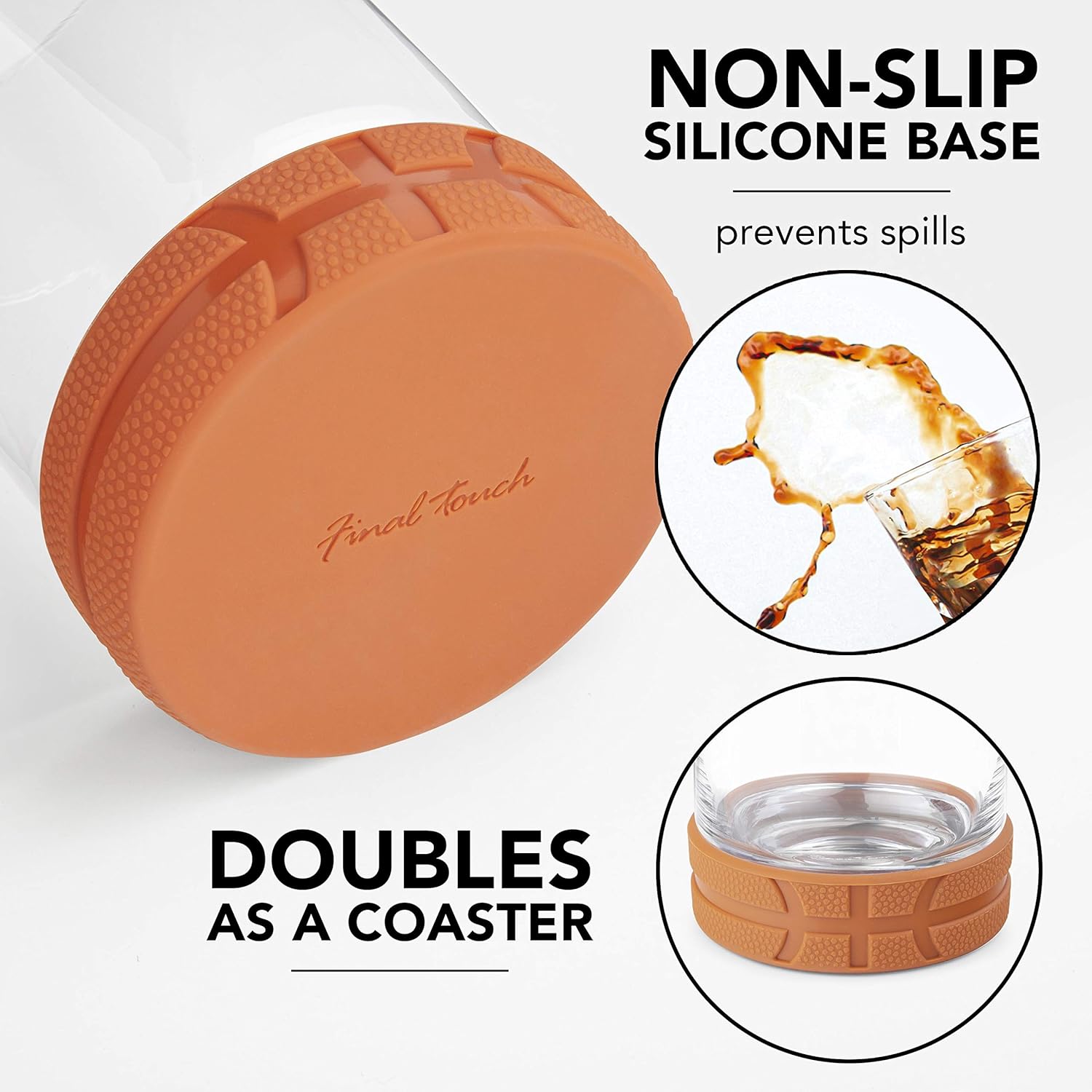 Final Touch All-Star Whiskey/Cocktail Basketball Tumbler Sports Glasses with Square Ice Mold - 12oz 350ml (FTA6695)