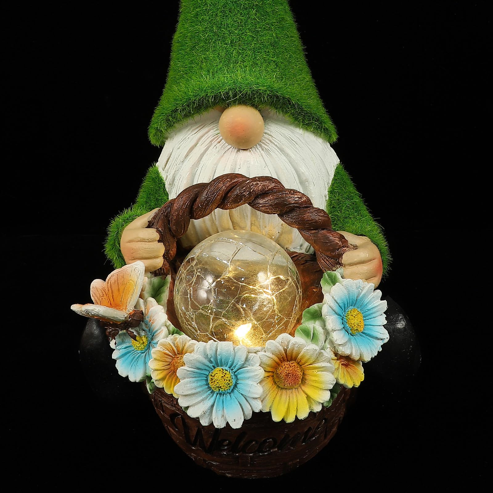 ifundom Illuminazione Solare a Forma di Folletto in Sintetico Decorazione Giardino per Occasioni