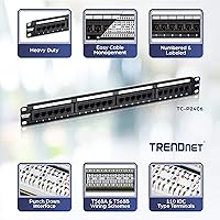 Vista 2 de Parche de panel de 8 puertos Cat55e TRENDnet para montar en pared o estanterías, sin blindaje, NA