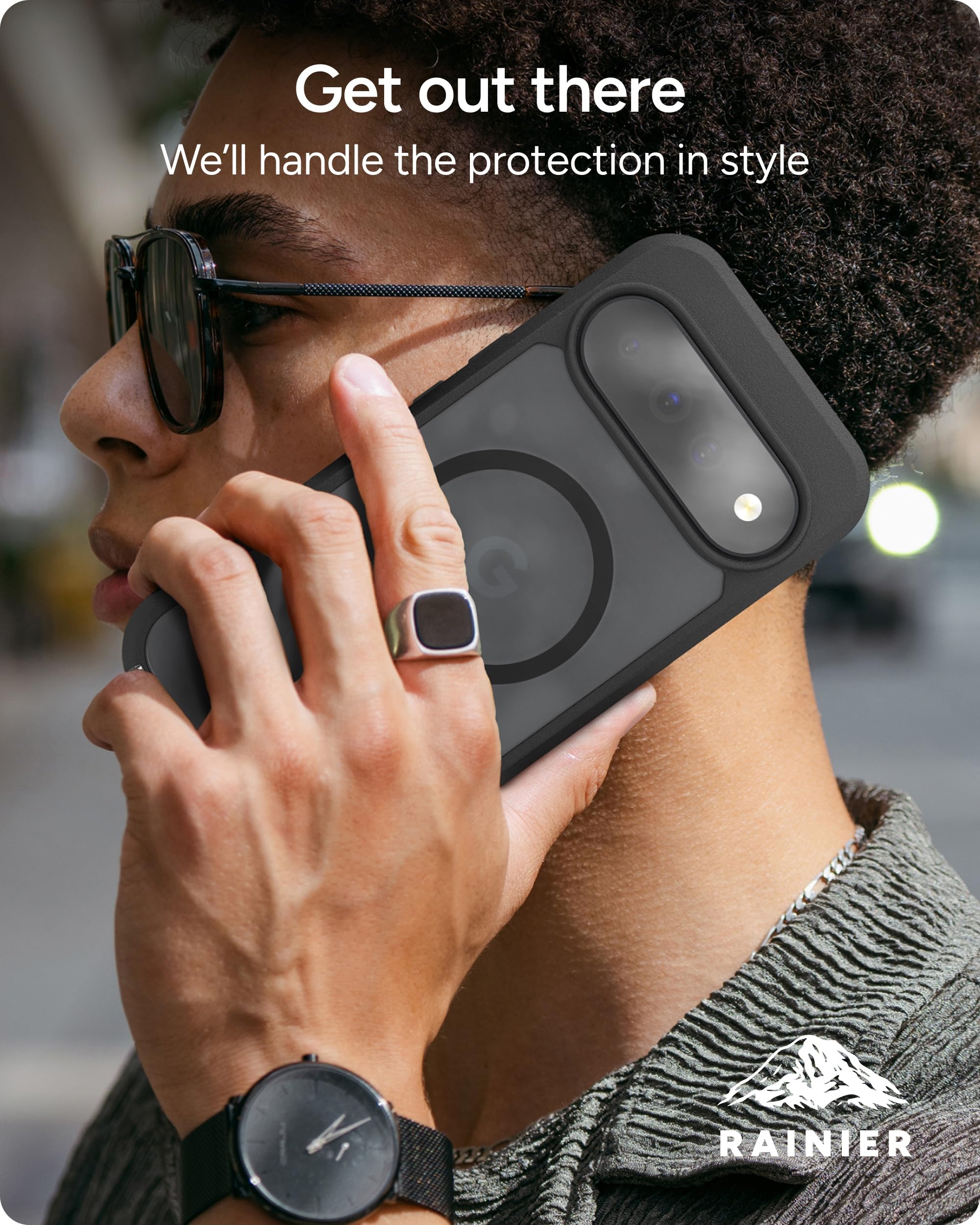 ZAGG Rainier Google Pixel 11 Pro XL Case, Nero | Robusta copertura magnetica per telefono con protezione da cadute da 6,7 m, fortificata con grafite, armatura in due pezzi