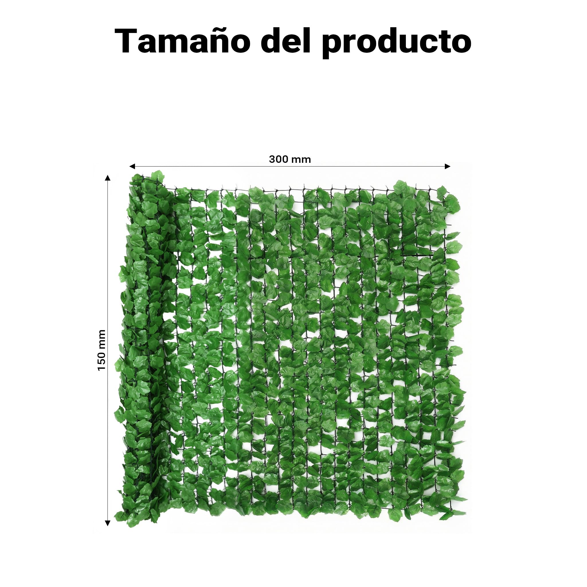 WilTec Red de protección de la Visibilidad Aspecto de Hojas 300 cm x 150 cm Cubierta de Pared protección de privacidad