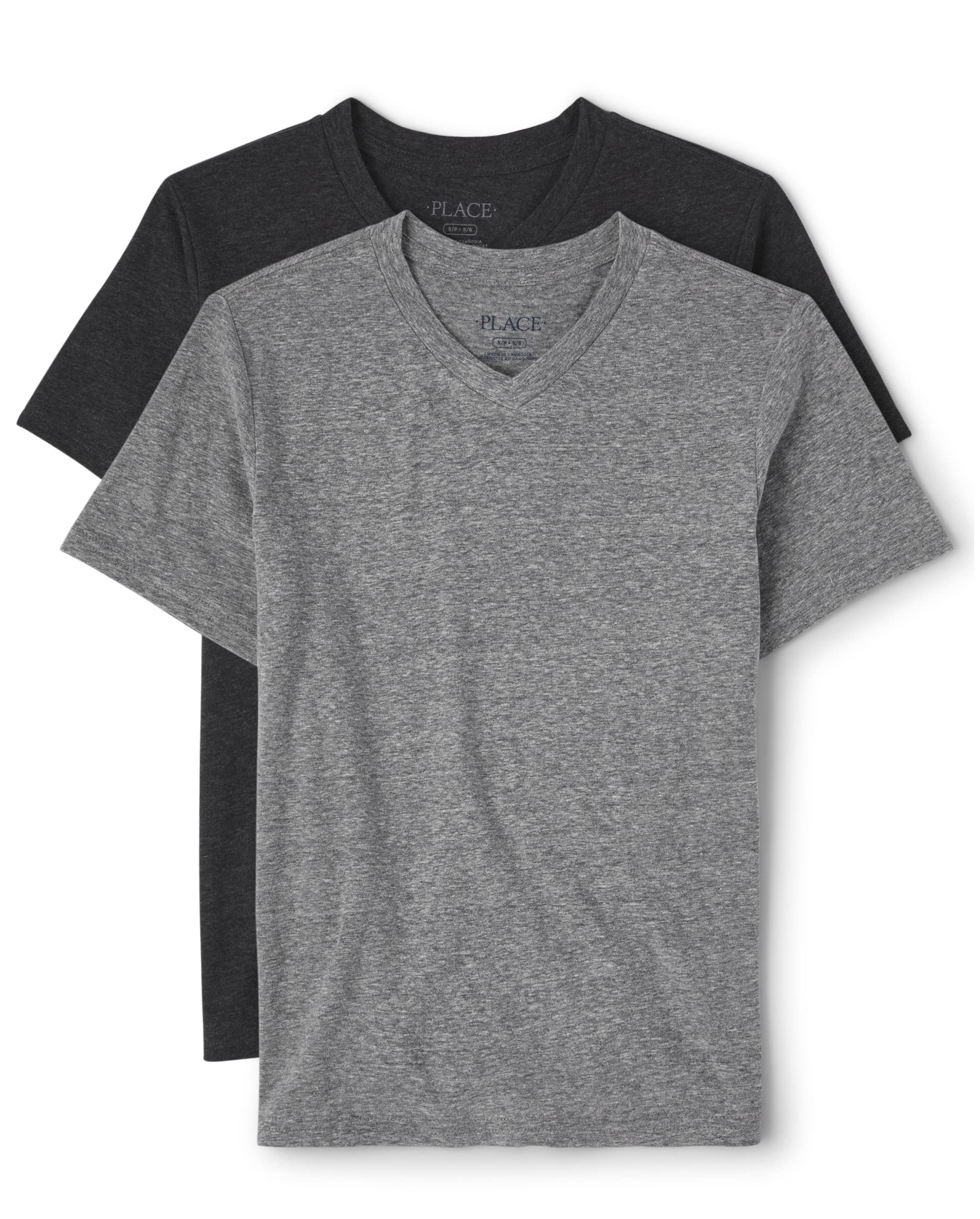 The Children's Place Boys' Basic V Neck Short Sleeve Tee 2 Pack