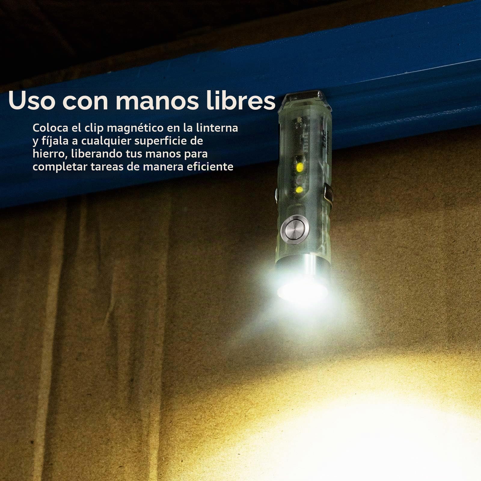 RovyVon A5 G4 LED Linterna EDC que Brilla en la Oscuridad, 650 Lúmenes de Alto Lúmenes, Recargable, llavero con luz Lateral Blanca, Multifuncional para Uso Diario y al Aire Libre