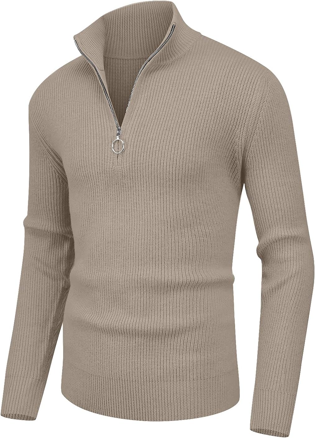 SailwindMen's Soft Sweaters Quarter Zip Pullover Classic Ribbed Turtleneck Sweater for Men