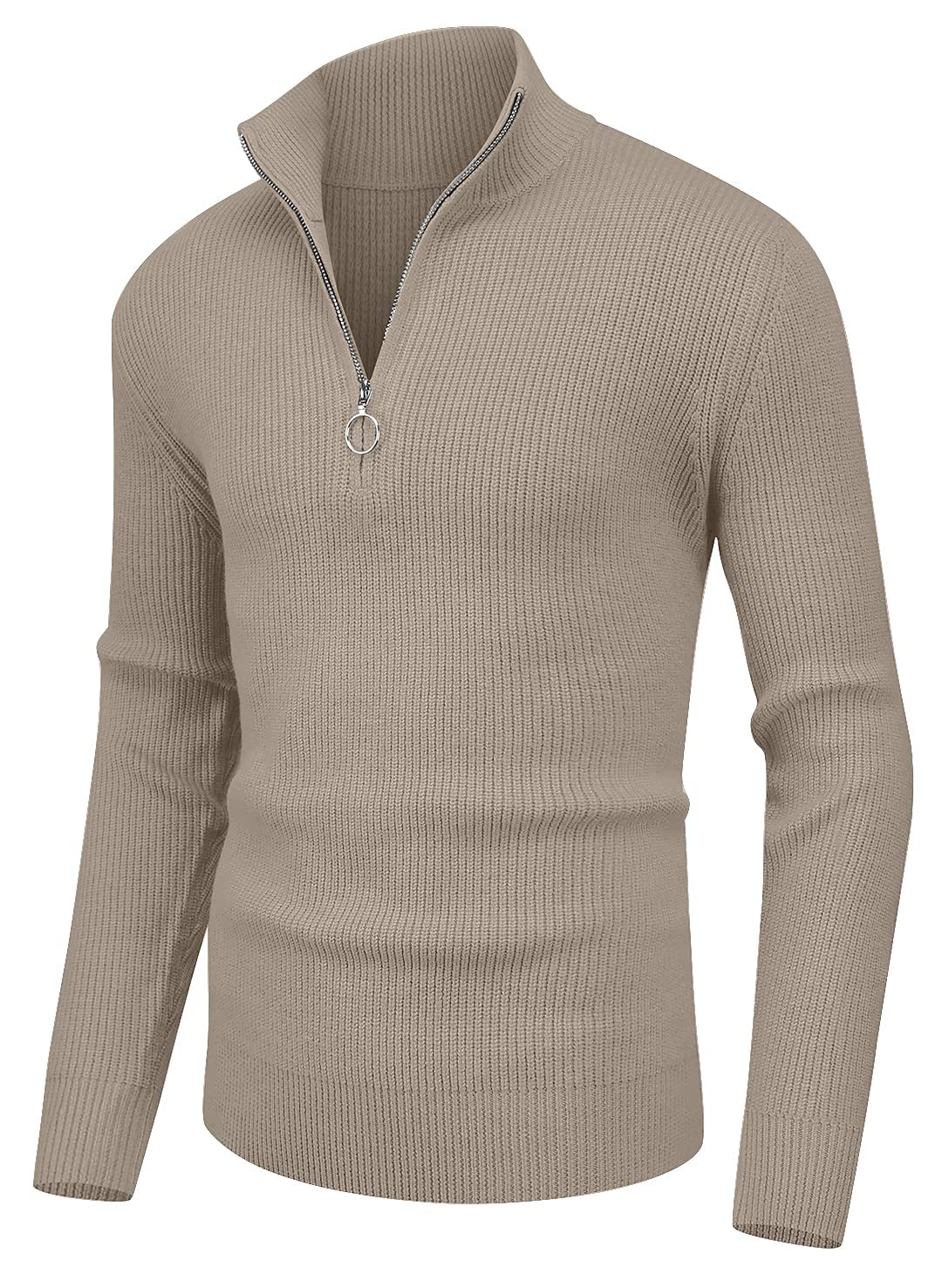 SailwindMen's Soft Sweaters Quarter Zip Pullover Classic Ribbed Turtleneck Sweater for Men